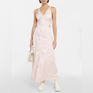 GANNI Pink Gingham Halter Maxi Dress XXS NWT